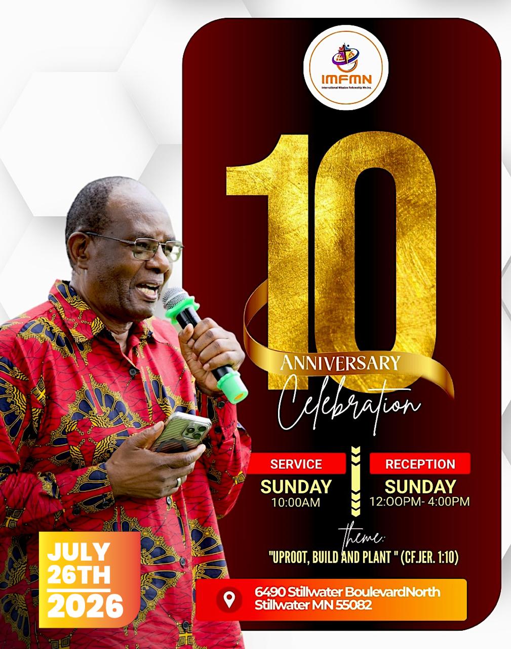 IMFMN 10th Anniversary Celebration — July 26, 2026
